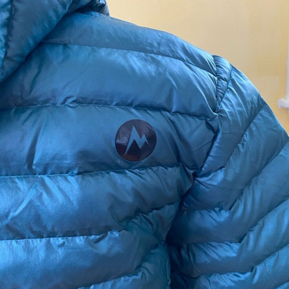 Marmot Women's Echo Featherless Long Teal Puffer Jacket Smalll - Picture 4 of 11